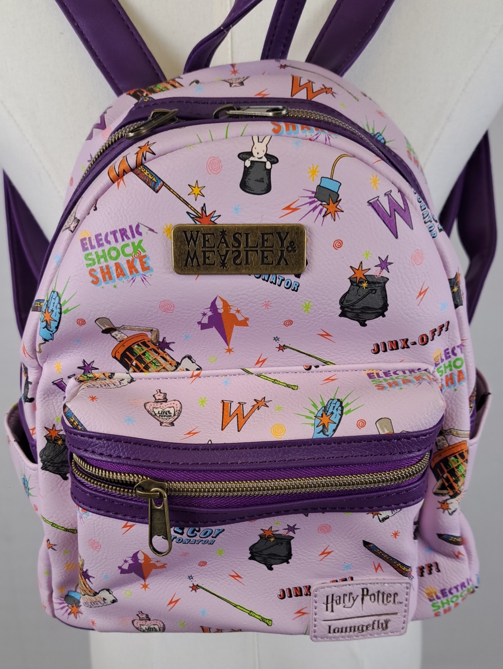Loungefly x Harry Potter Weasley Wizard Wheezes Mini Backpack Pink Lilac Kidcore